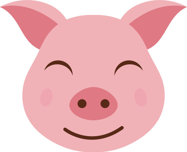 猪头脸或猪肉培根平色图标为图片下载