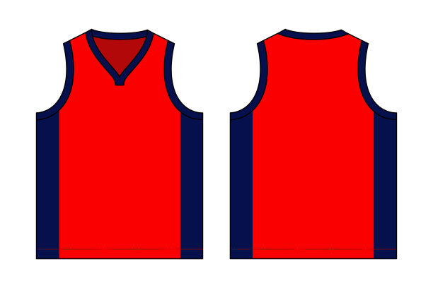 坦克顶部设计红色/海军颜色矢量模板图片下载