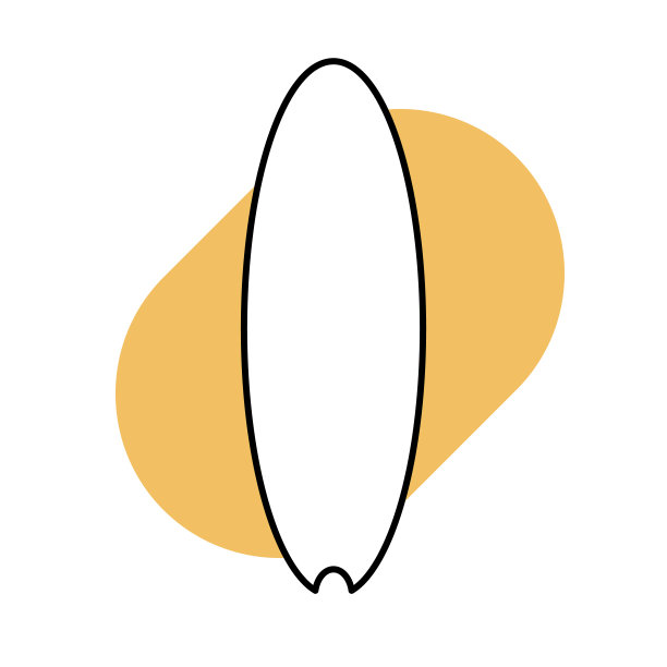 冲浪板在黄色的背景，旅行矢量插图图片下载