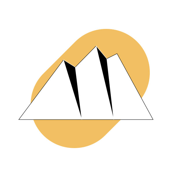 山在黄色的背景，旅行矢量插图图片下载