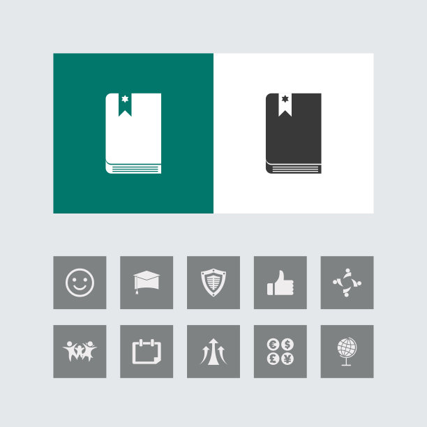 创意书图标与奖金图标。图片下载