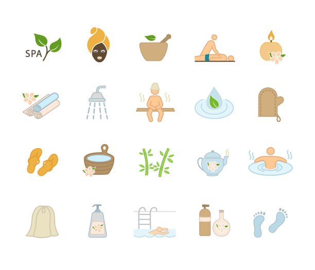 收集了20个水疗和健康图标图片下载