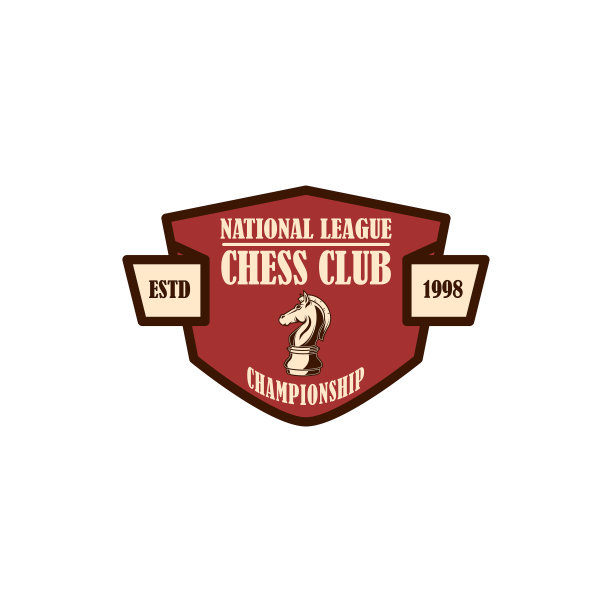 象棋俱乐部会徽模板。会徽、标志、海报、卡片等设计元素。矢量图图片下载