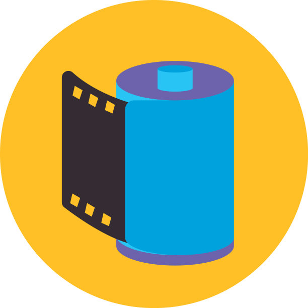 孤立的相机滚动平板块风格图标图片下载