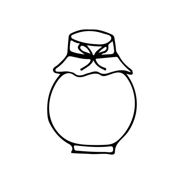 矢量涂鸦酸奶罐图标。手工绘制的罐子图标矢量图片下载