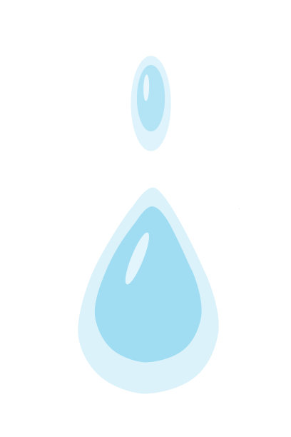 单个蓝色闪亮的水滴孤立在白色背景上。孤立的水滴在矢量。图片下载
