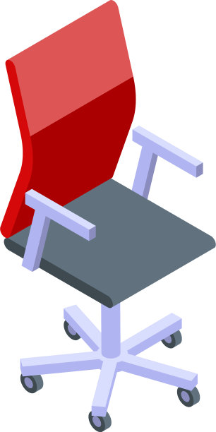 讲座书桌椅子图标等距风格图片下载