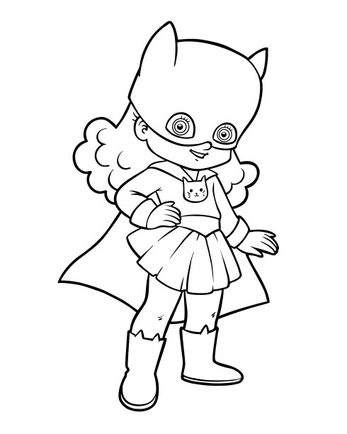 涂色书，超级英雄女孩图片下载