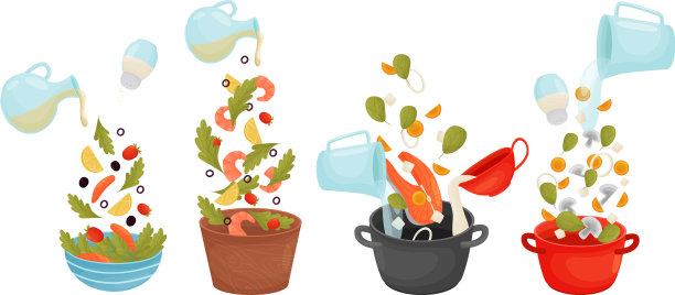 用沙拉调味和制作的烹饪过程图片下载