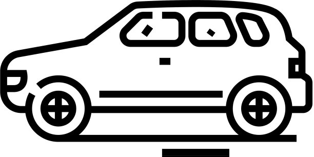 小型货车汽车线图标概念标志轮廓图片下载