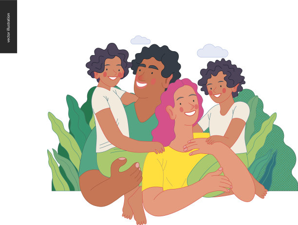 快乐的国际家庭，有孩子的家庭图片下载