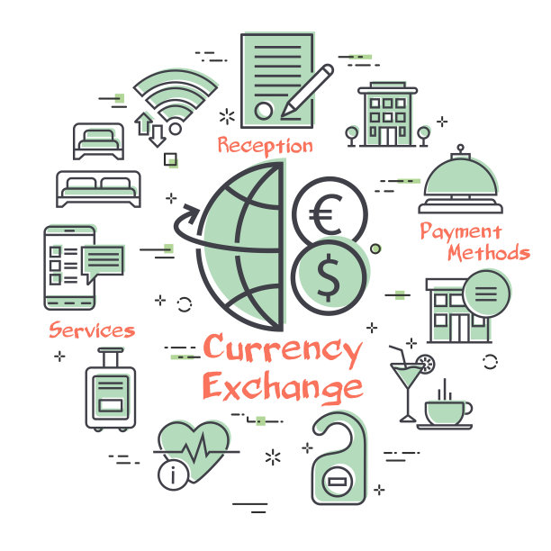 酒店服务广场的概念——货币图片下载