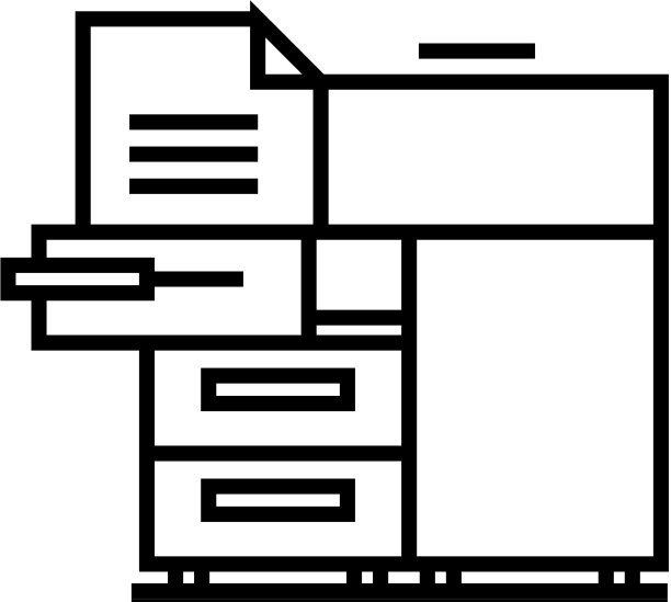 办公室打印机线图标概念标志大纲图片下载