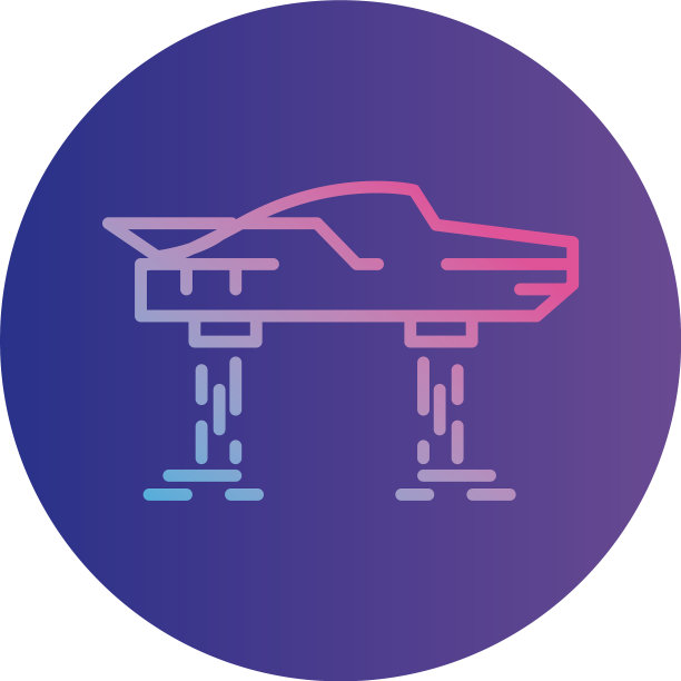 孤立的飞行车渐变风格图标图片下载