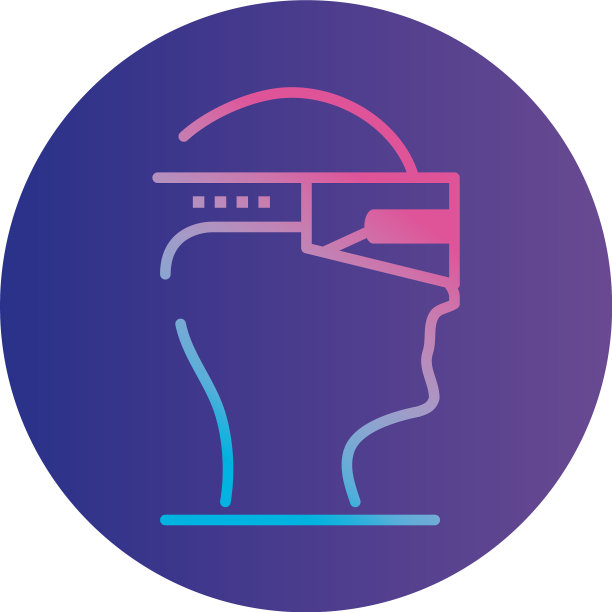 孤立的头与智能眼镜梯度风格图片下载