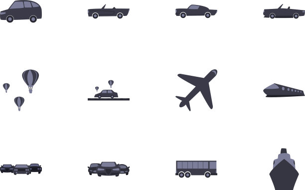孤立的交通工具填充风格图标图片下载