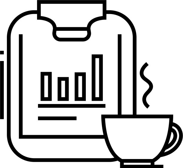 办公室咖啡线图标概念标志轮廓图片下载