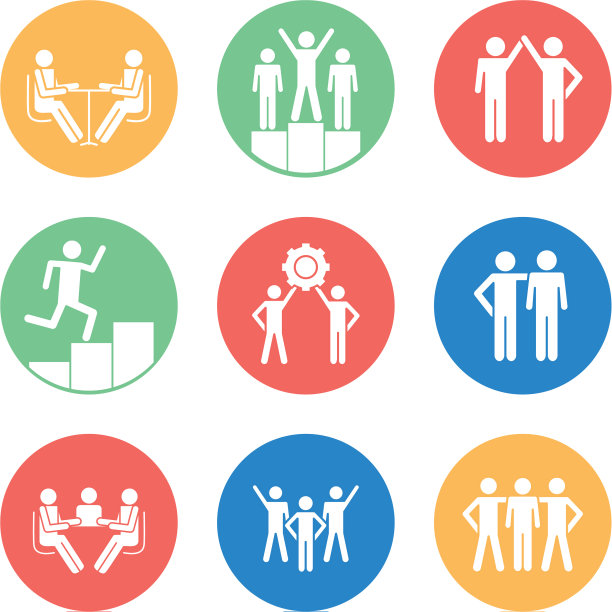 孤立的头像块剪影风格图标集图片下载