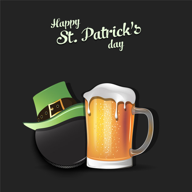 圣帕特里克节快乐，冰球快乐图片下载