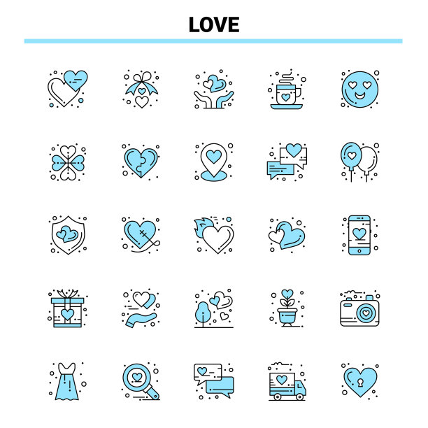 25爱黑蓝图标设置创意图标图片下载