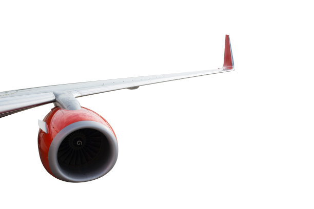 飞机或飞机机翼与单喷气发动机隔离在白色背景与剪切路径。图片下载
