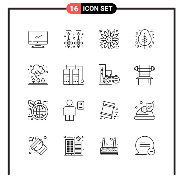 为网页和手机设置16个线条样式图标图片下载