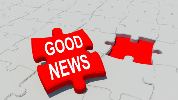 好消息拼图社交媒体好消息片段背景- 3d渲染图片下载