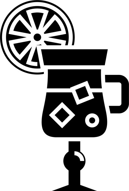 异国情调的鸡尾酒黑色图标概念图片下载