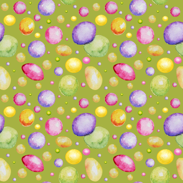 糖果色彩鲜艳，糖果图案无缝。水彩手绘糖果棒棒糖插画在绿色的背景。面料质感，剪贴纸设计图片下载