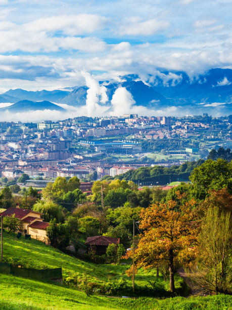 奥维耶多城市空中全景图片下载