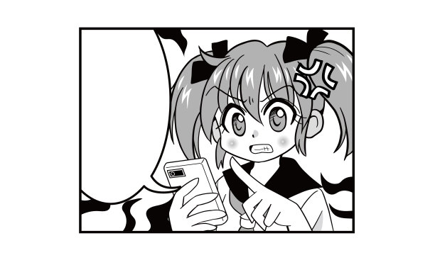 这是一个穿着制服、有双尾巴的日本女孩操作智能手机的漫画图片下载