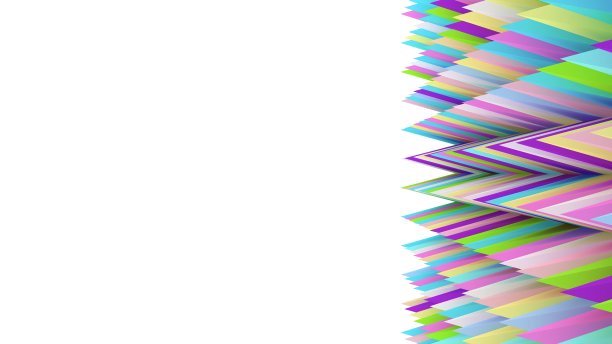 全息金字塔背景。3 d演示。多色墙纸。光滑柔和的口感。抽象的峰值。锋利的物体。3 d渲染背景。图片下载