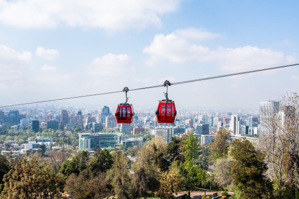 智利圣地亚哥的索道图片下载