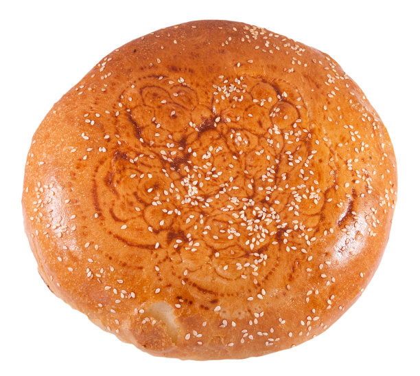 传统的芝麻面饼，背景很淡图片下载