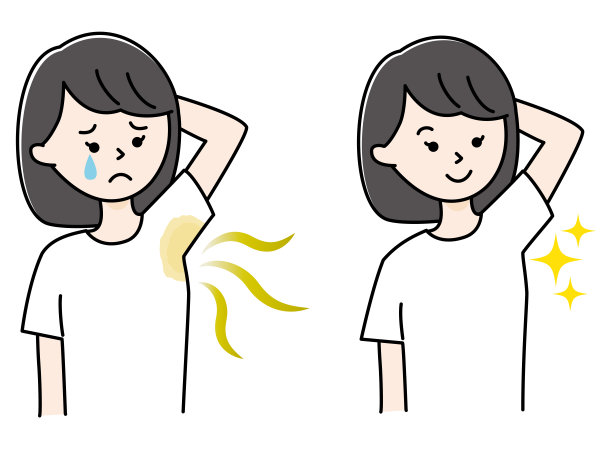 年轻女性有腋臭和体臭，以及腋下干净的年轻女性图片下载