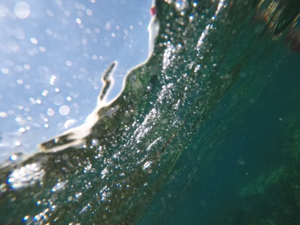 水下的水和气泡的抽象图片。图片下载