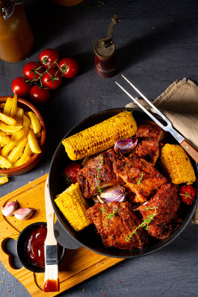 烤箱里的纯朴排骨图片下载