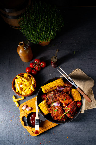 烤箱里的纯朴排骨图片下载