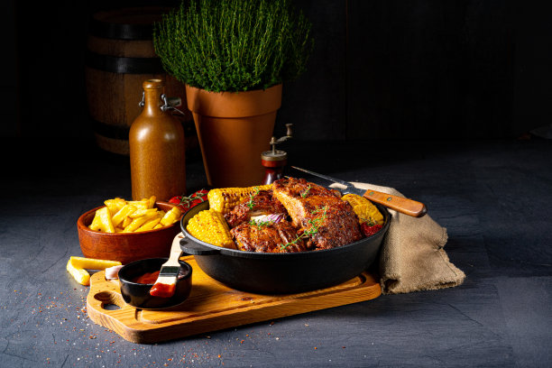 烤箱里的纯朴排骨图片下载