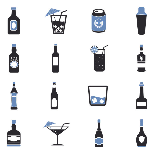 酒精图标双色扁平设计矢量图图片下载