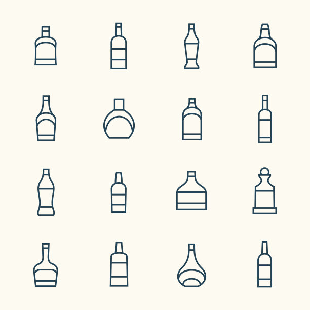 酒瓶线条图标图片下载