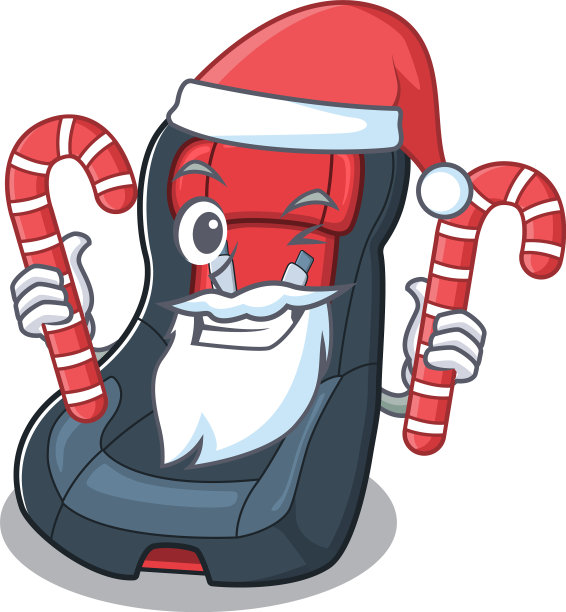 Bacar座位卡通人物在圣诞老人服装图片下载