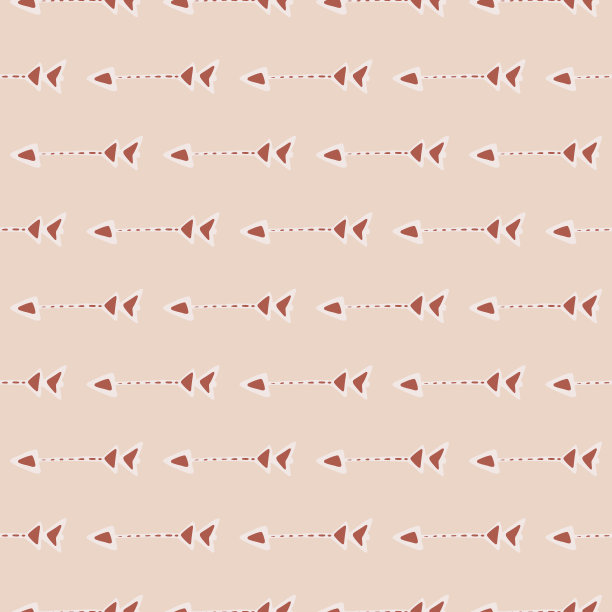 无缝模式与红色箭头和浅粉色的背景。民族色彩的设计。图片下载