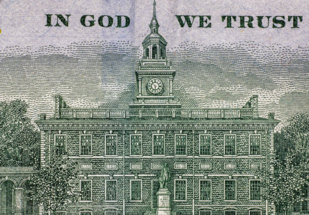 100美元钞票上的独立厅图片下载