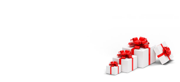 3d逼真的彩色礼品盒与蝴蝶结和丝带。图片下载