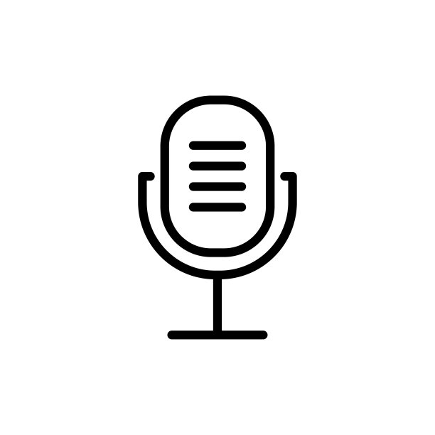麦克风播客图标矢量设计模板图片下载