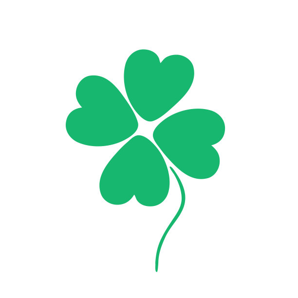涂鸦风格的四叶三叶草孤立在白色的背景上。象征带来幸福和好运。好运的三叶草护身符。印在衣服上或图片下载