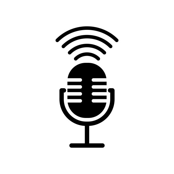 麦克风播客图标矢量设计模板图片下载