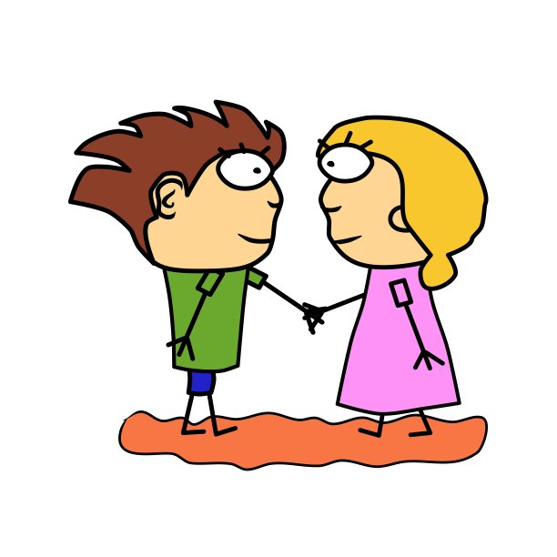 握手。合作理念成功，伙伴关系谈判。善意和信任。插画女人，概念，手写隐喻向量颜色图片下载