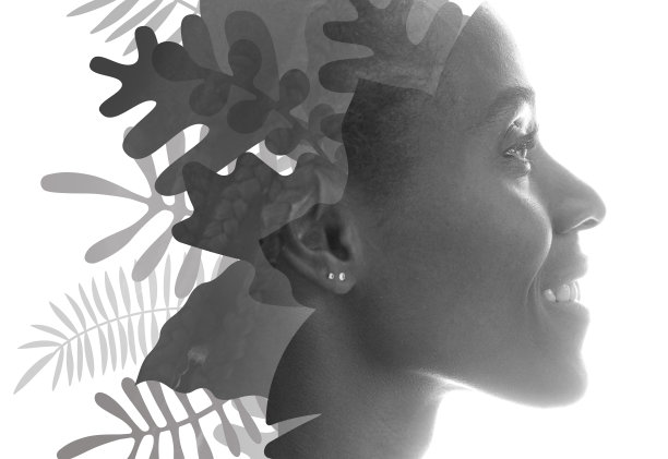 一幅结合了数字插图的肖像图片下载